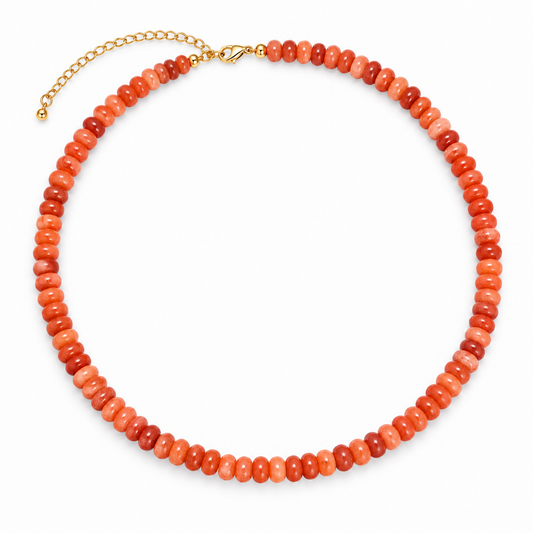 Collar piedra ágata naranja