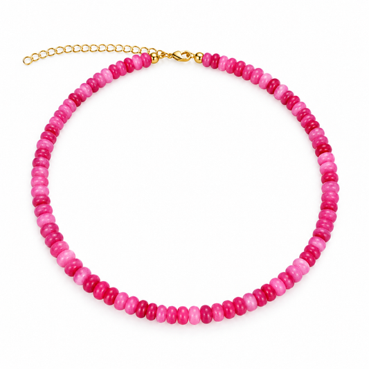 Collar piedra ágata rosa