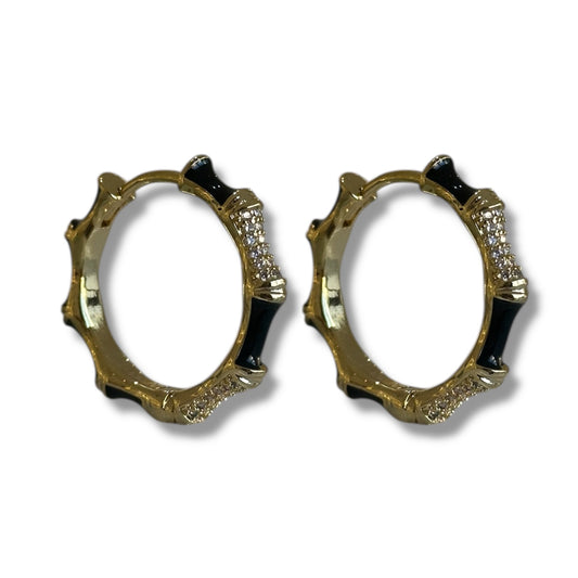 Arracada bamboo negro