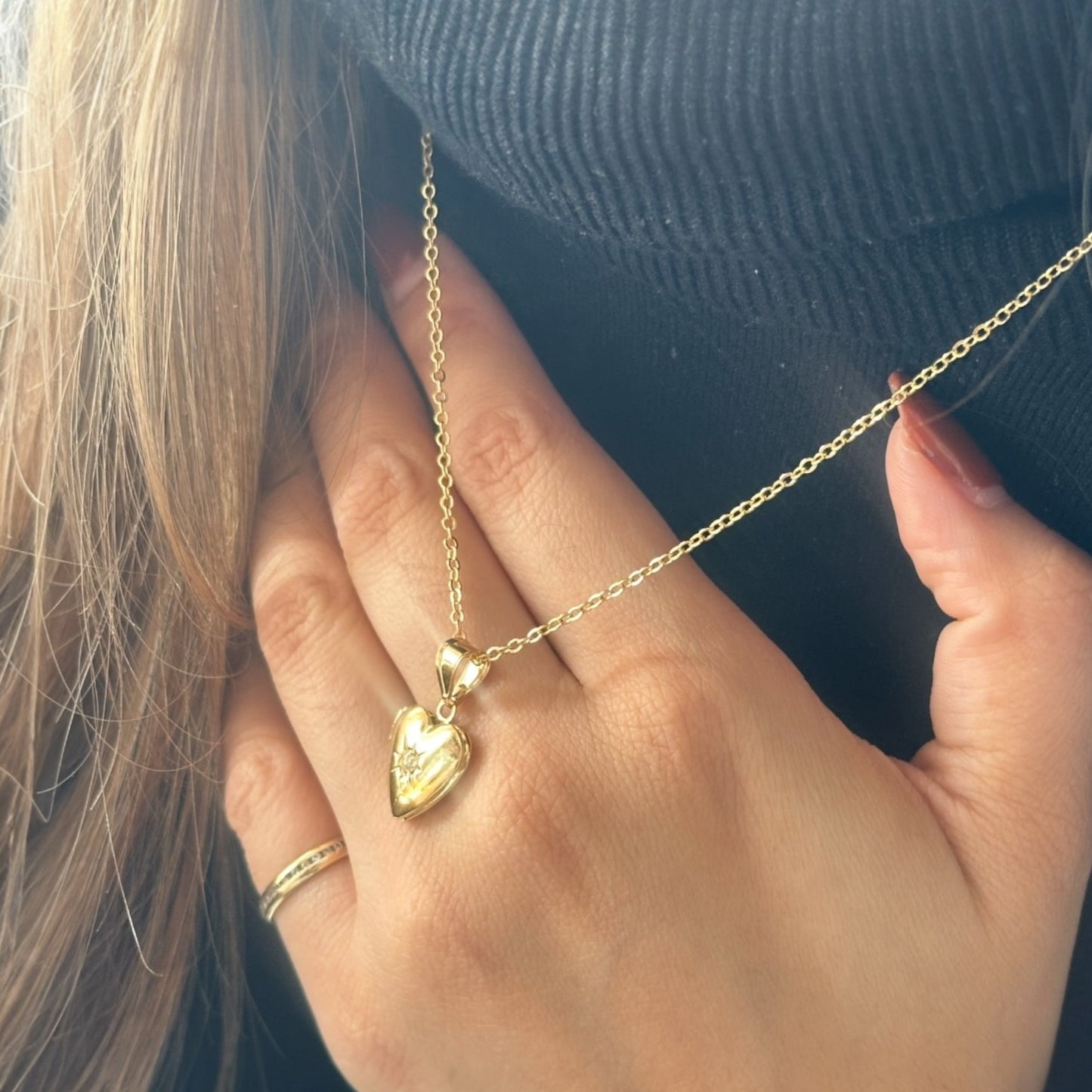 Relicario corazón zirconia