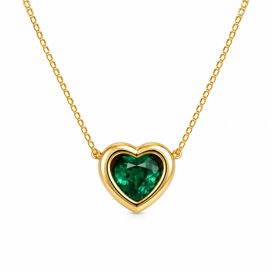 Collar corazón verde