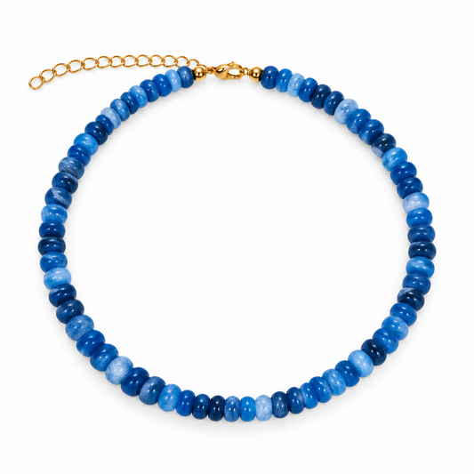 Collar piedra ágata azul