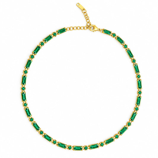 Choker Tennis-baguette verde