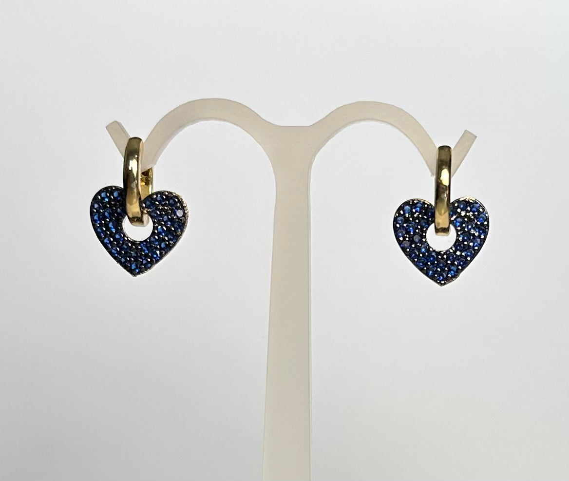 Arracadas corazón azul