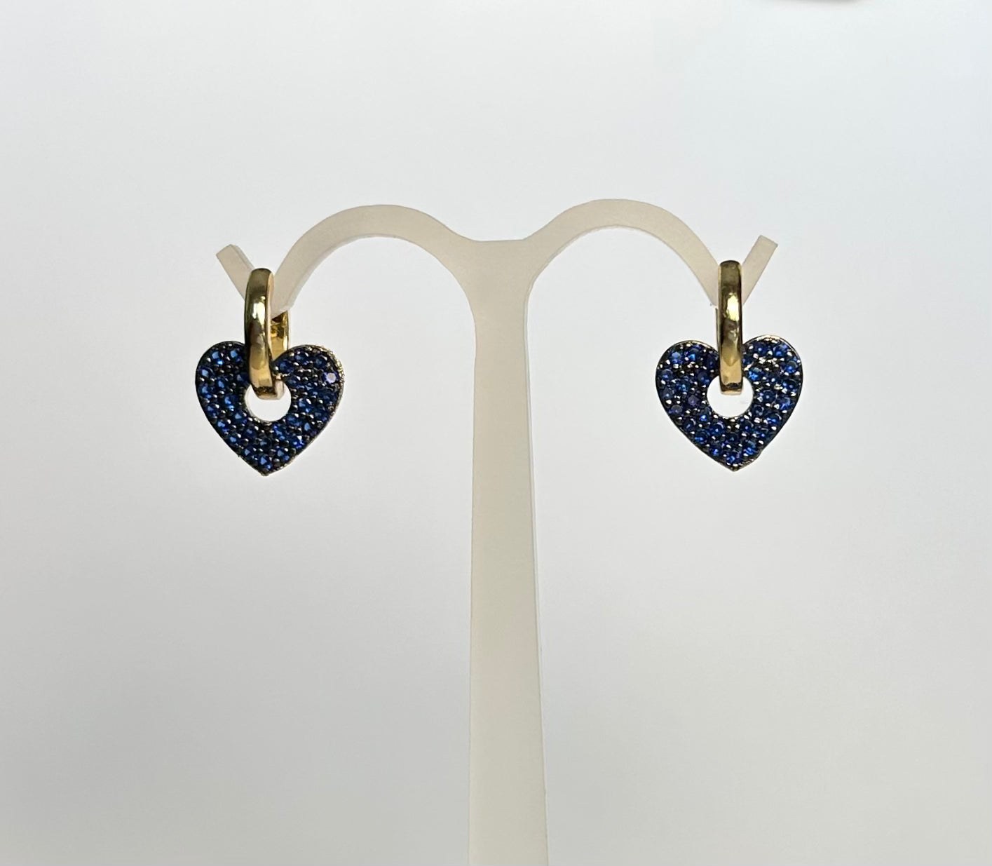 Arracadas corazón azul