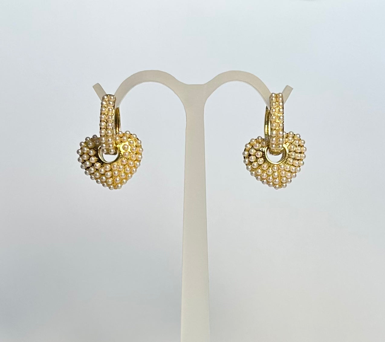 Aretes corazón perla