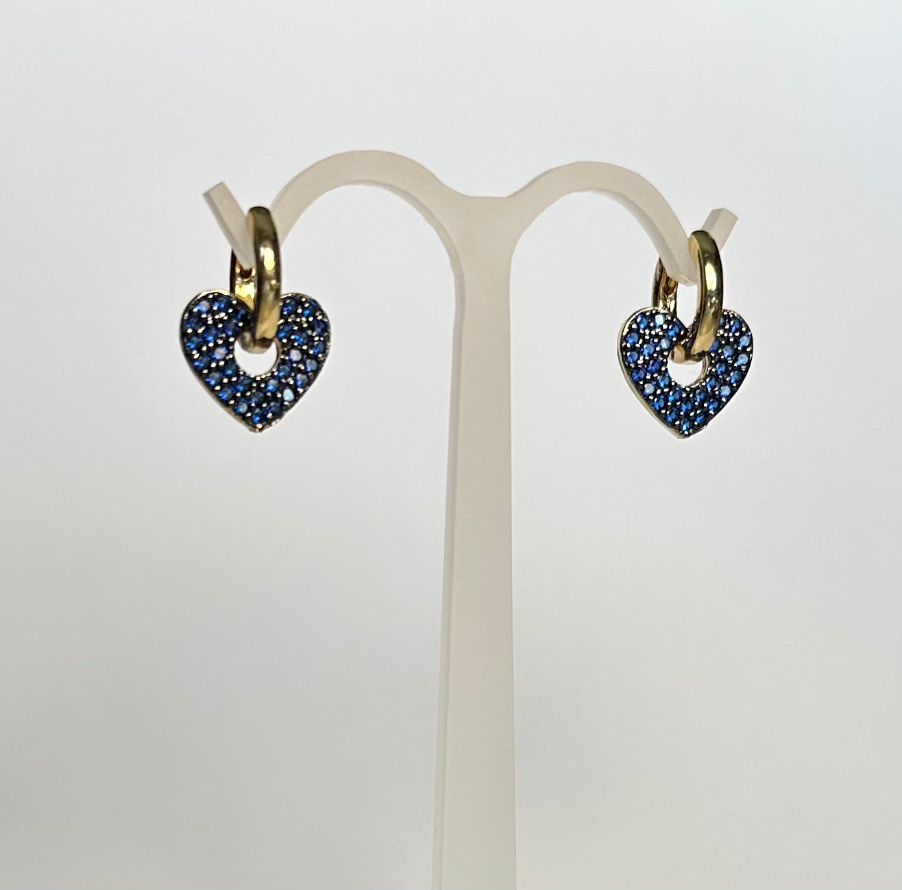 Arracadas corazón azul