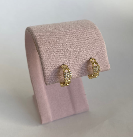 Mini arracadas chain zirconia