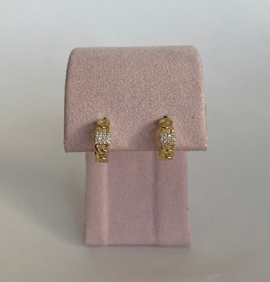 Mini arracadas chain zirconia