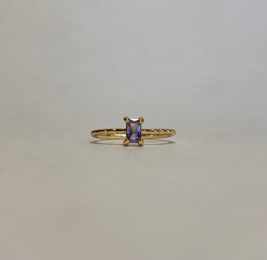 Anillo baguette lila