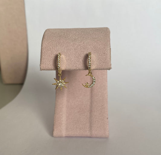 Arete luna/estrella mediano