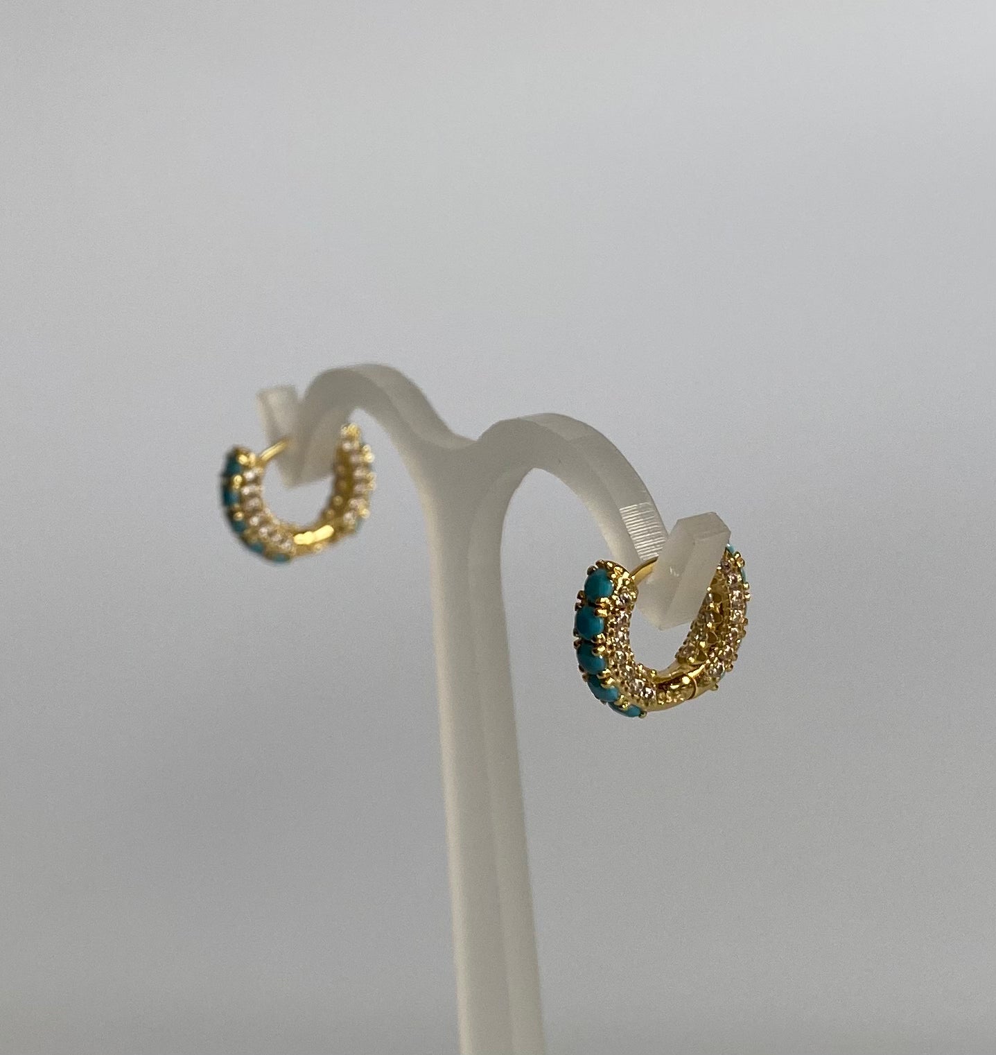 Mini huggies zirconia turquesa