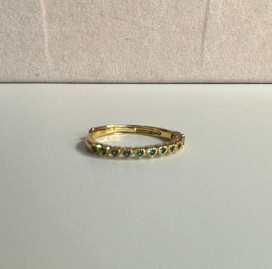Anillo mini corazones verdes