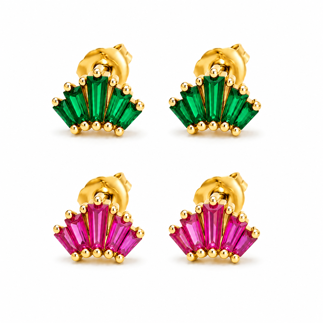 Studs barritas esmeralda