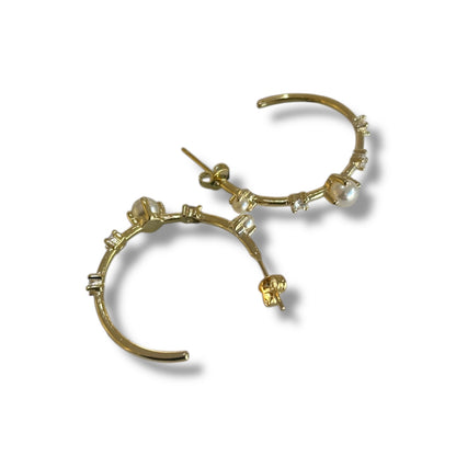 Media arracada perlas