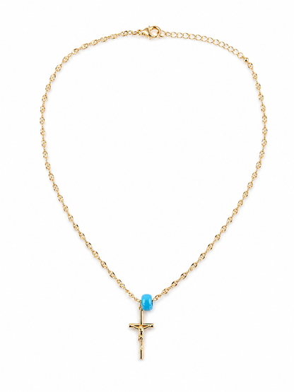 Collar religioso turquesa