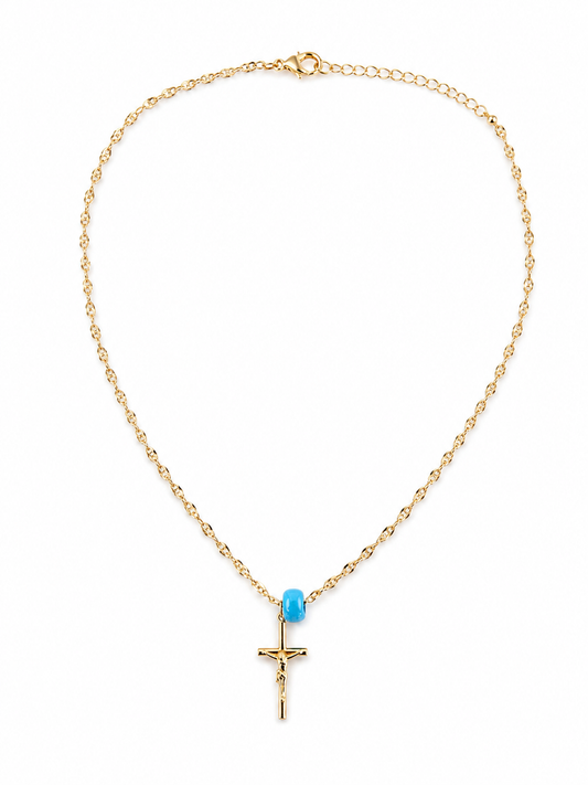 Collar religioso turquesa