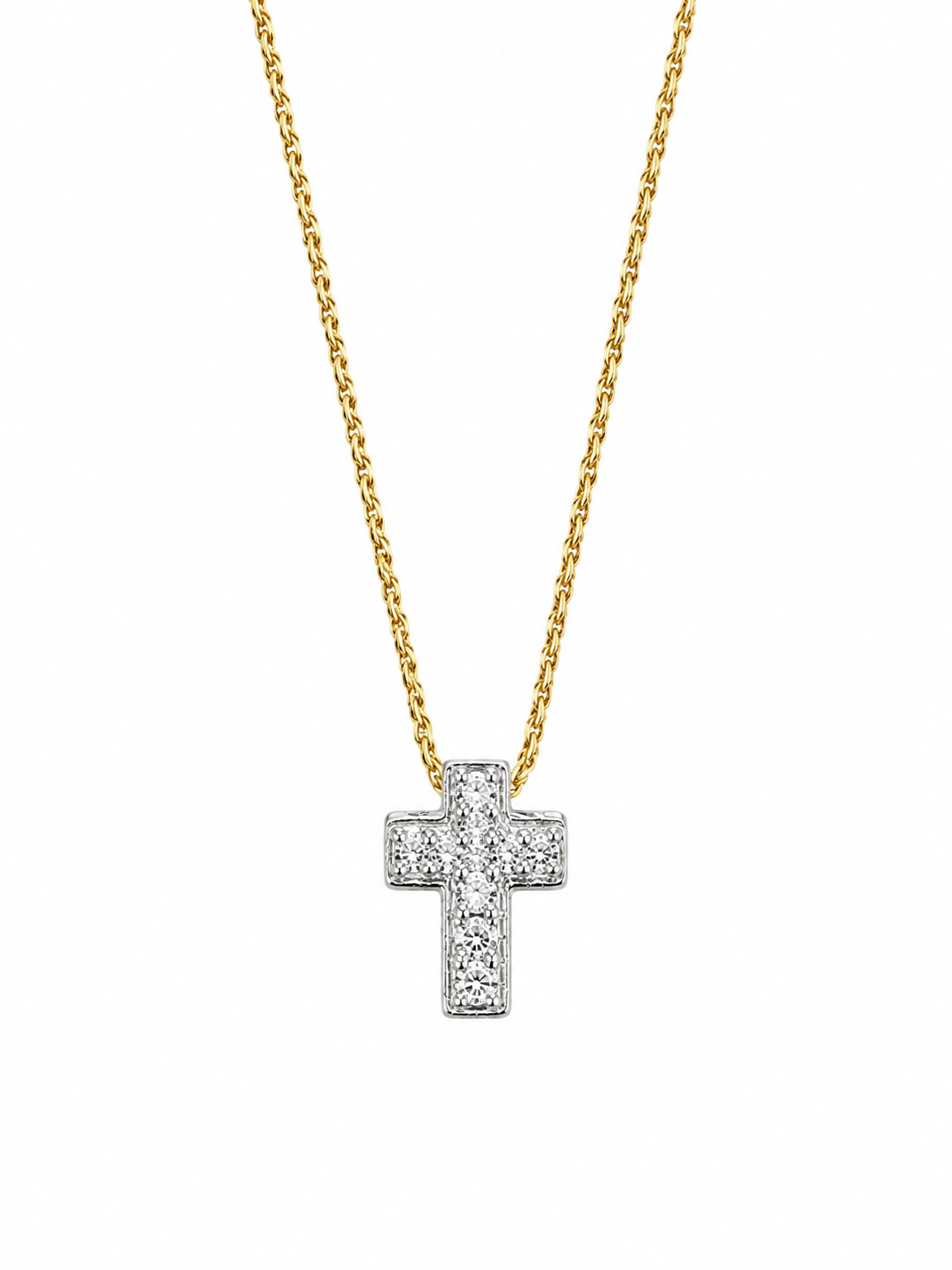 Collar cruz bitono