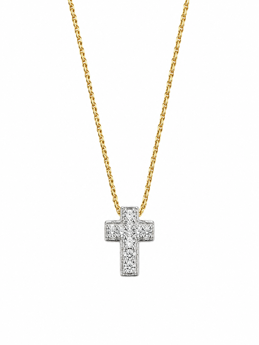 Collar cruz bitono