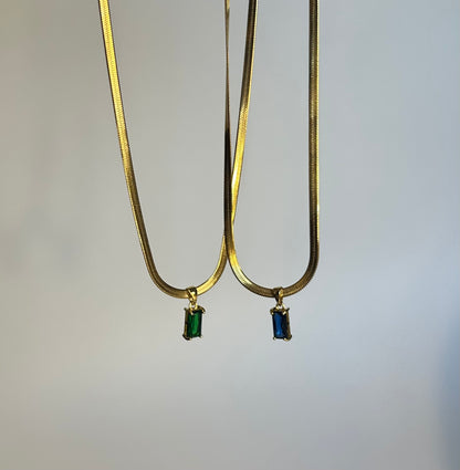 Collar plano baguette