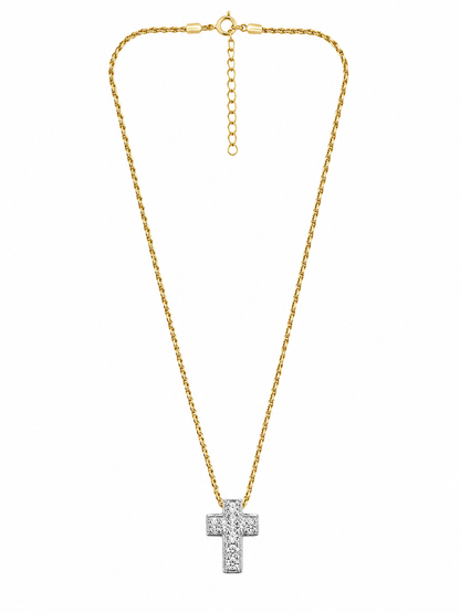 Collar cruz bitono