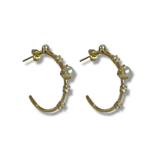 Media arracada perlas