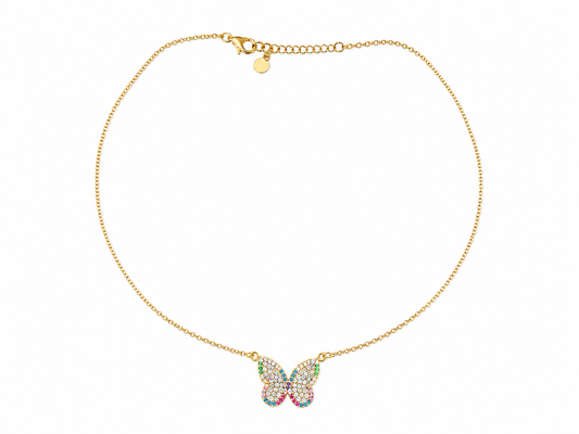 Collar mariposa rainbow
