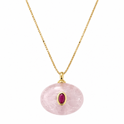 Collar dije oval cuarzo