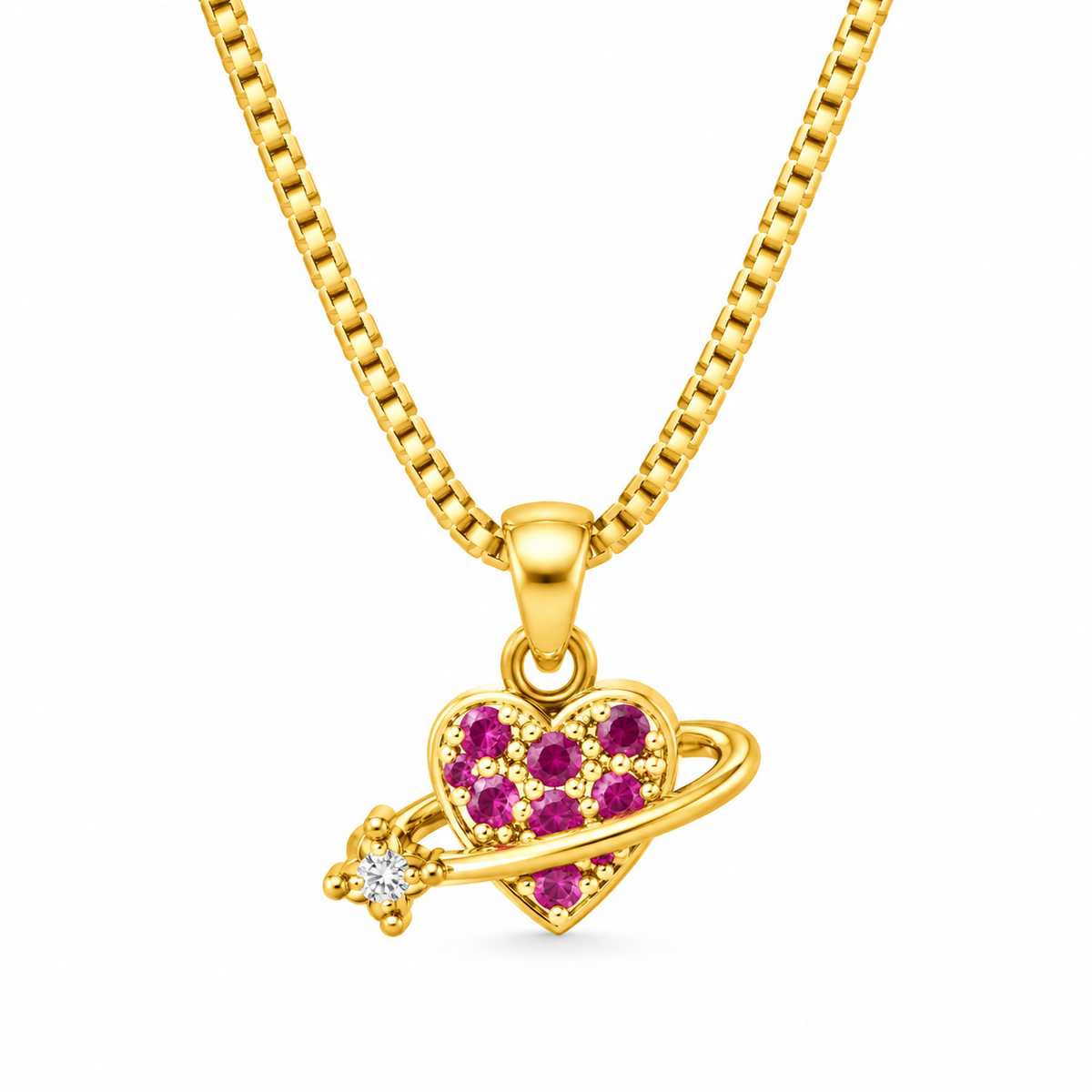 Collar corazón planeta