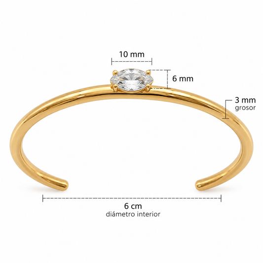 Pulsera rígida zirconia