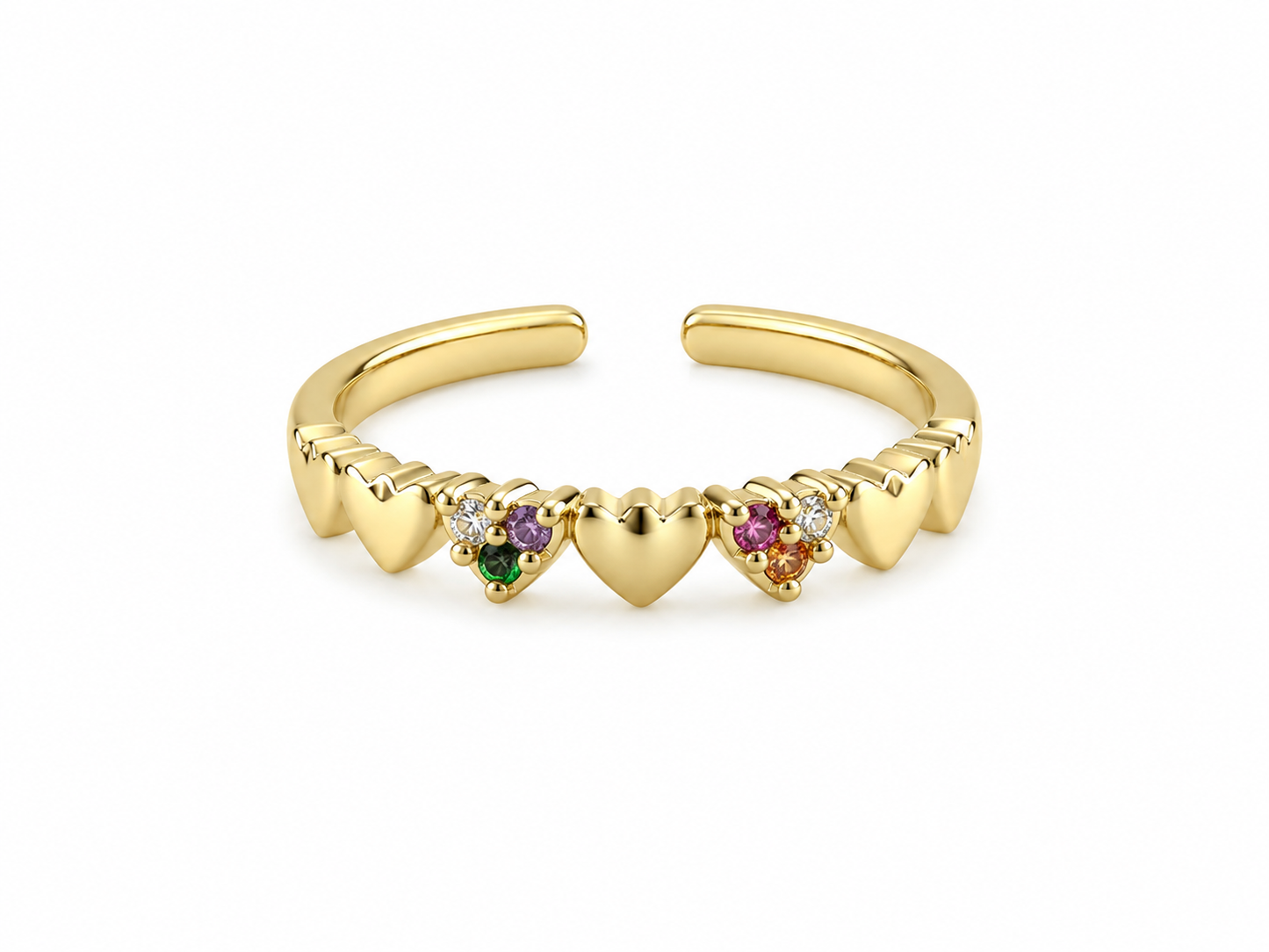 Anillo rainbow hearts