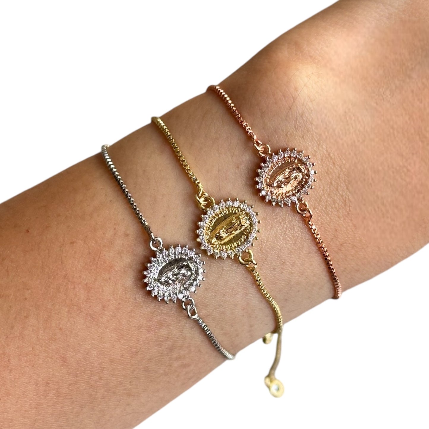Pulseras Virgen zirconia