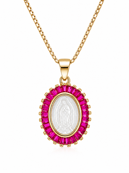 Collar virgen madre perla