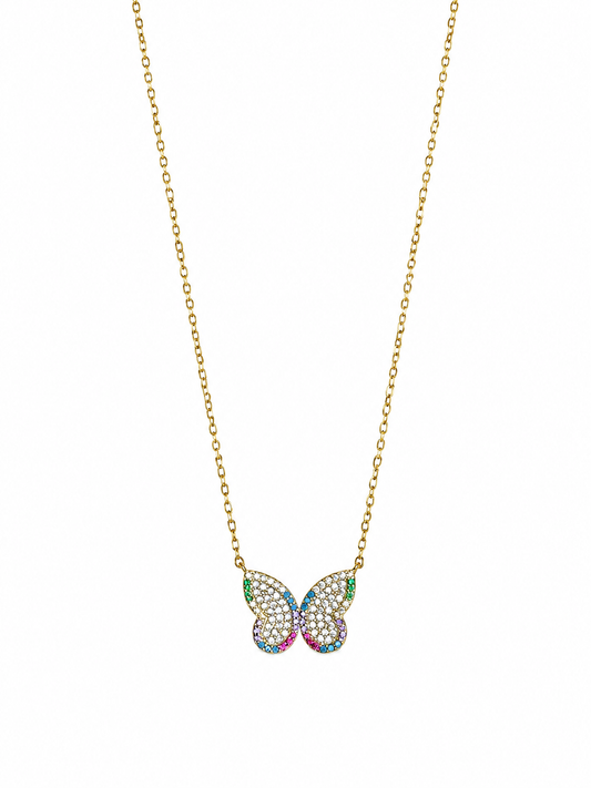 Collar mariposa rainbow