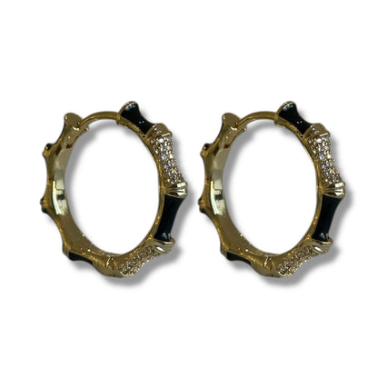 Arracada bamboo negro