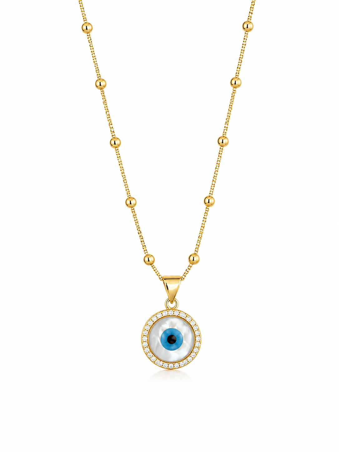 Collar ojo madre perla
