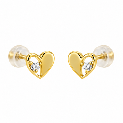 Studs corazón mitad hueco