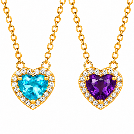Collar corazón royal colores