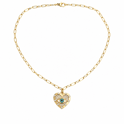 Collar corazon ojo