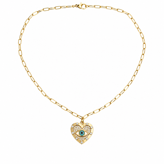Collar corazon ojo