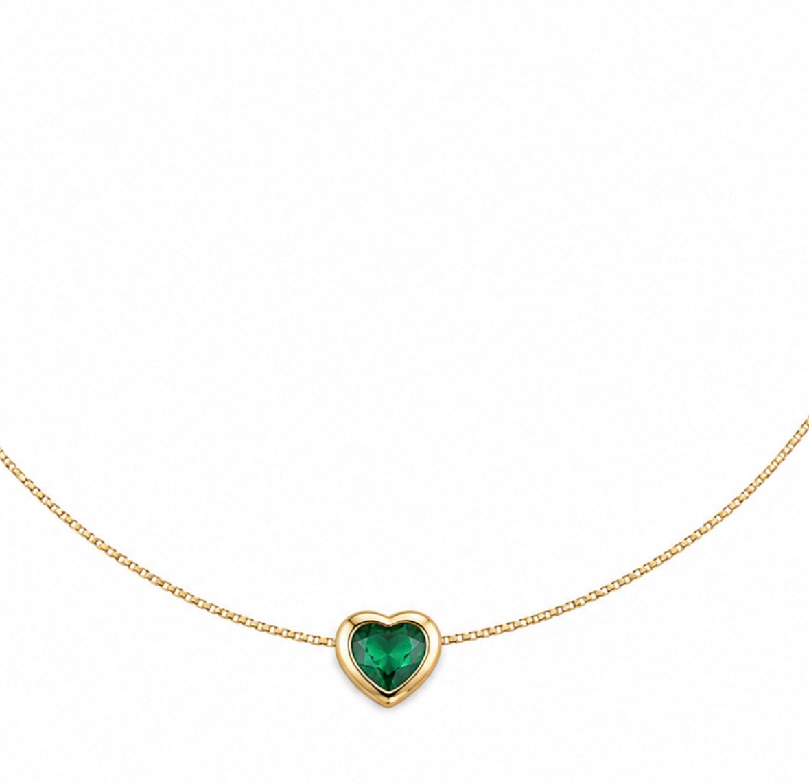Collar corazón verde