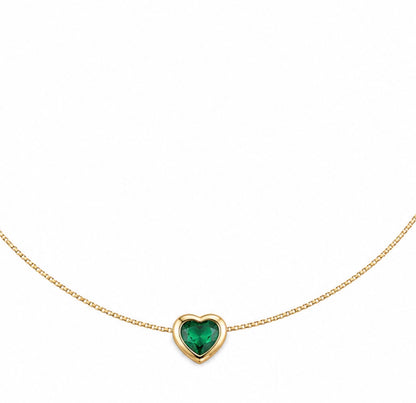 Collar corazón verde