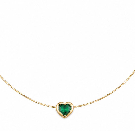 Collar corazón verde