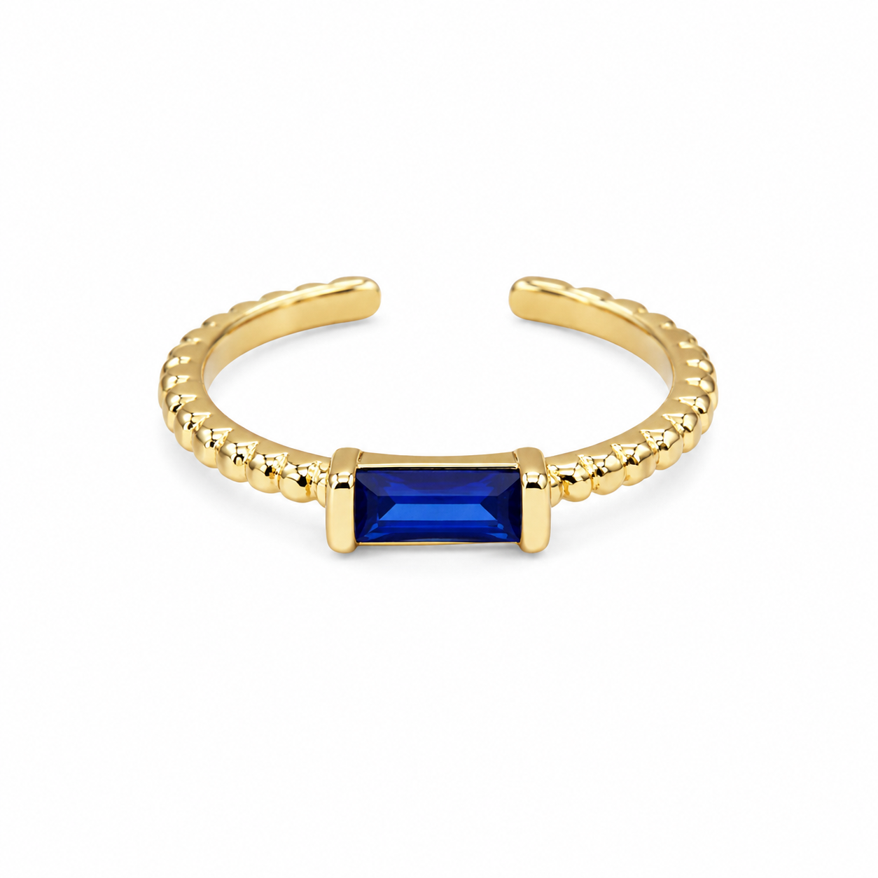 Anillo baguette azul