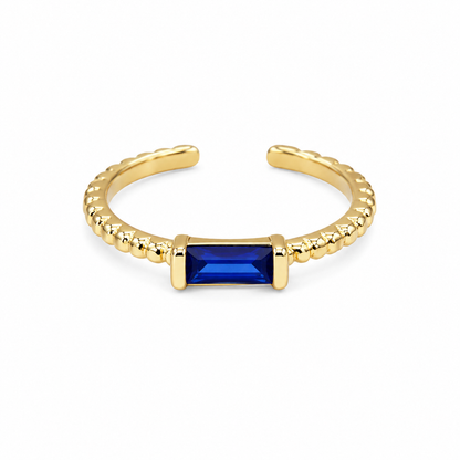 Anillo baguette azul
