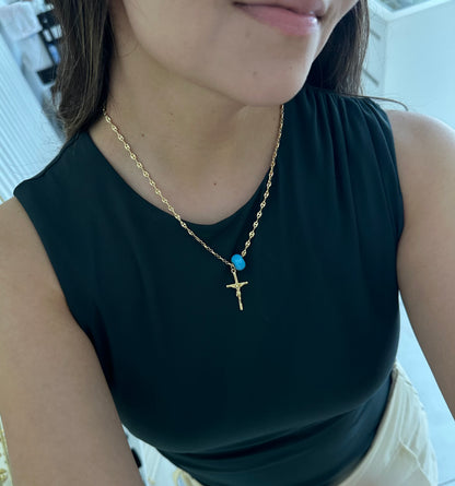 Collar religioso turquesa
