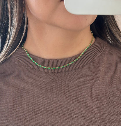 Choker Tennis-baguette verde