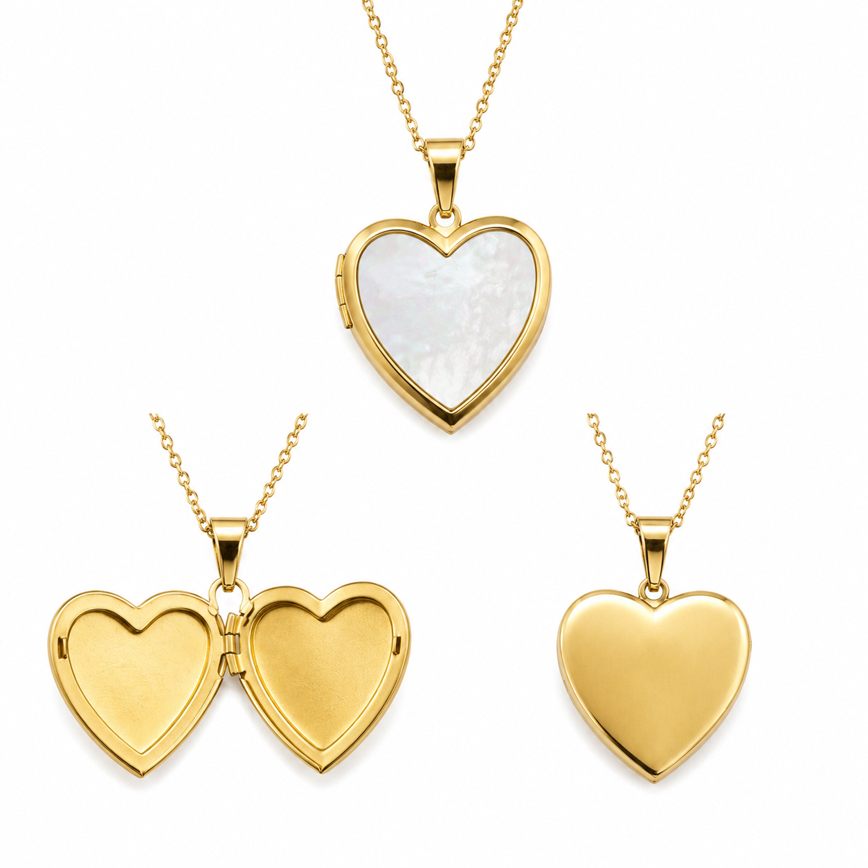 Relicario corazón perla