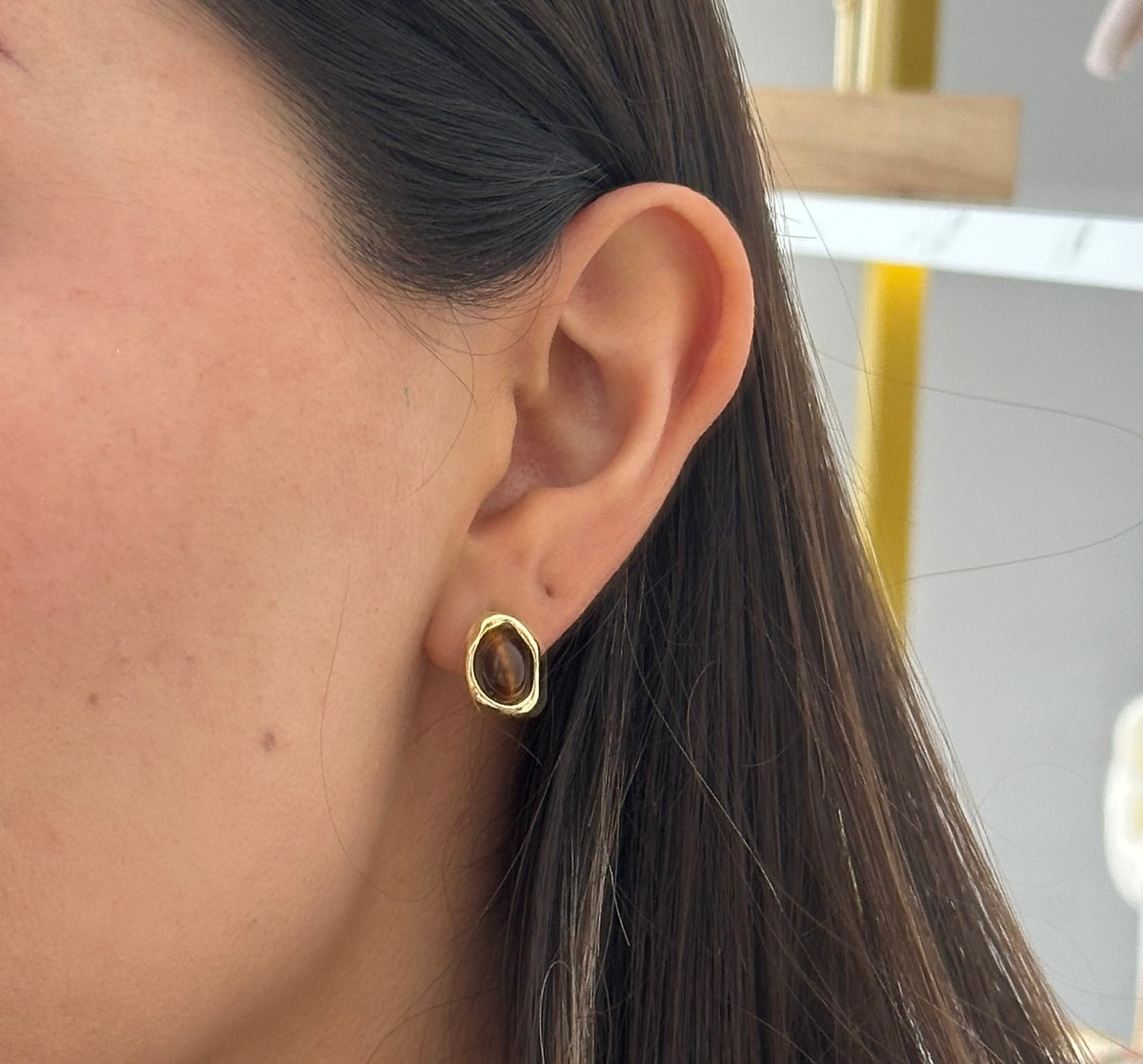Aretes ojo de tigre