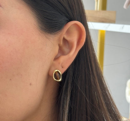 Aretes ojo de tigre